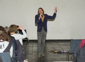 Prijsuitreiking van de NXT-TXT-Awards 2019. Arnoud Rigter - Poetry Slammer (NL). Foto: Heike Lachmann.