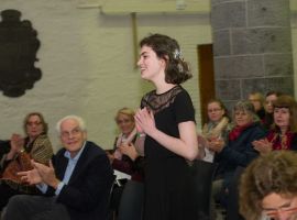 Prijsuitreiking van de NXT-TXT-Awards: Céline Coenen (2e plaats, franstalige regio). Foto: Heike Lachmann.