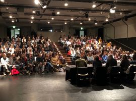 Drietalige auteurslezing met Husch Josten en Hugo Horiot (15.01.2019, Ludwigforum Aachen). Vertaling: Christiane Berton Heinen und Frans Bemelmans.