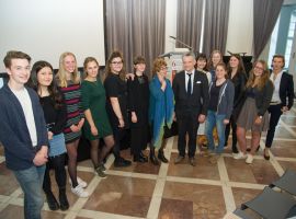 Uitreiking van de Euregio literatuurprijs voor scholieren aan Hugo Horiot (16 mei 2019,  Ballsaal im Alten Kurhaus, Aken). Foto: © Heike Lachmann.