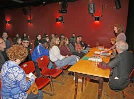Kritikerrunde am 13.03.2019 in Aachen mit Pascale Hugues (Liberation, Der Tagesspiegel) und Martin Zingg (Neue Züricher Zeitung). Moderation: Andrea Zuleger (Aachener Zeitung/Aachener Nachrichten). Foto: © Johannes Weber.