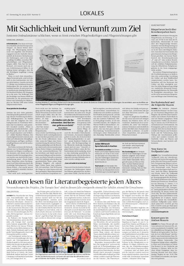 16.01., Aachener Zeitung, Seite 19